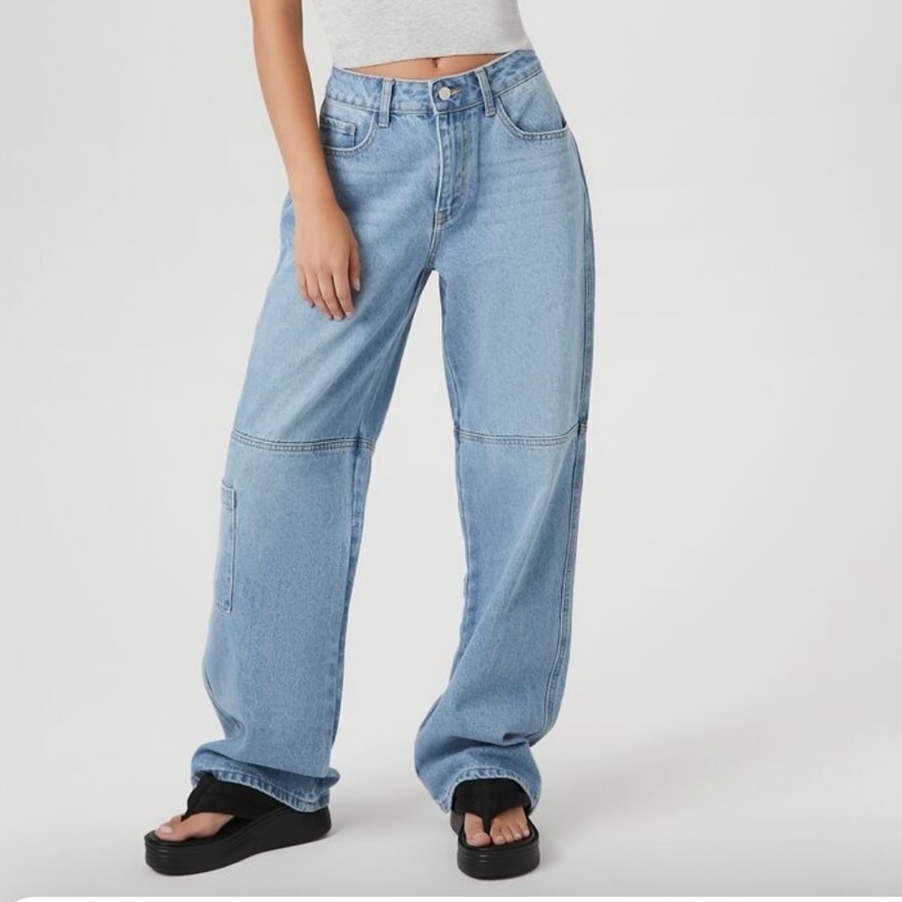 High-rise wide-leg Cargo jeans
